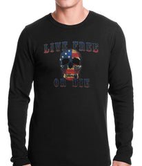 American Flag Skull - Live Free or Die Thermal Shirt