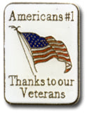 Americans #1 Thanks To Our Troops Lapel Pin