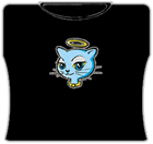 Angel Kitty Girls T-Shirt Black
