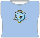Angel Kitty Girls T-Shirt Light Blue