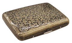 Antique Brass Paisley Cigarette Case (Regular Size Cigarettes)