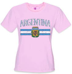 Argentina Vintage Flag International Girls T-Shirt Hot Pink