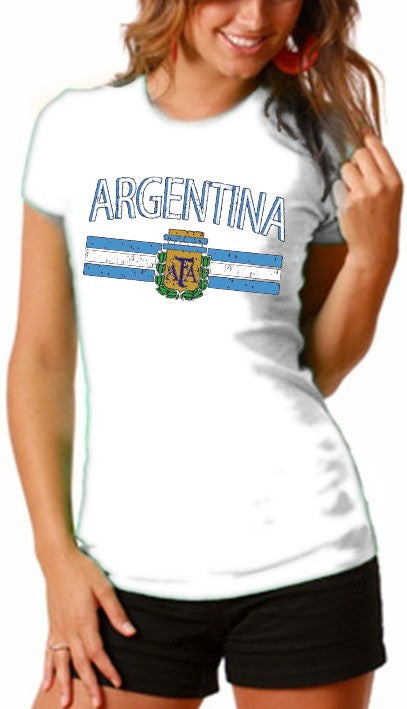 Argentina Vintage Flag International Girls T-Shirt White