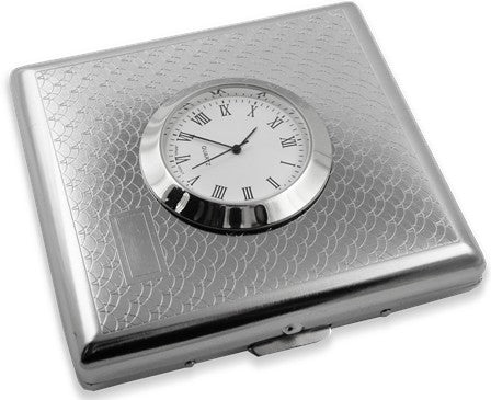 Art Deco Cigarette Case with Built in Clock (For Regular Size Only)