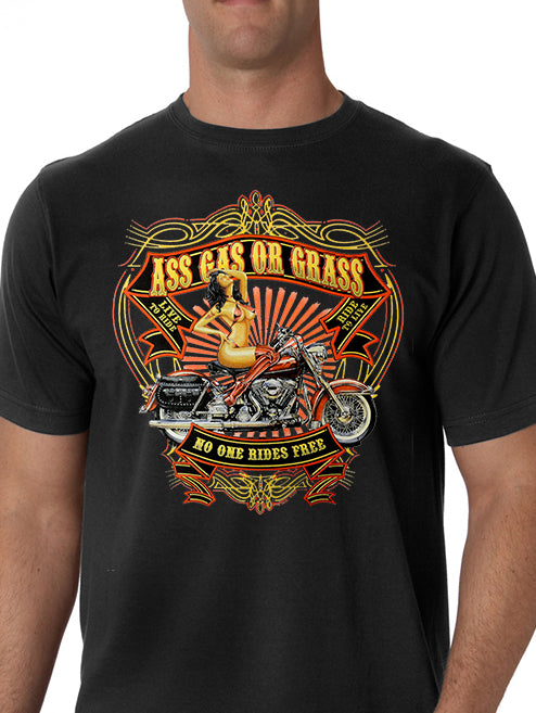 Ass Gas Or Grass Biker Shirt 