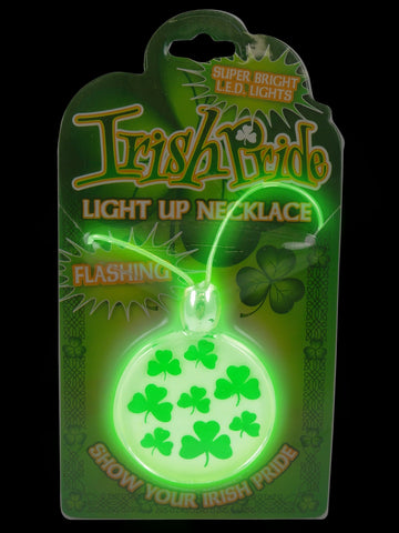 Assorted Green Light Up Irish St. Patrick's Day Necklace