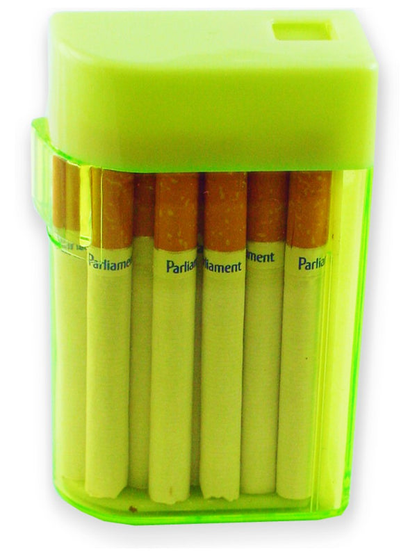 auto dispensing cigarette case Yove Bzvst Box New Automatic Bounce Cigarette Desktop Cigarette Box, Press-type Cigarette Case Box Can Hold 20 Regular Size Cigarettes, Very Suitable As a Business Gift : Health & Malisseladi Cigarette Case with Built-in