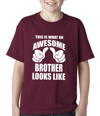 Awesome Brother Kids T-shirt Maroon