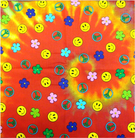 Bandanas - Happy Hippie Retro Bandanna