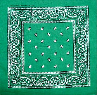 Bandanas - Irish Kelly Green Pasiley Bandana 