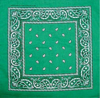 Bandanas - Irish Kelly Green Pasiley Bandana 