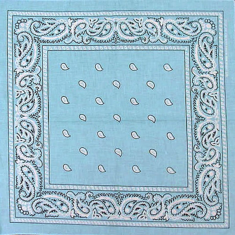 Bandanas - Light Blue Paisley Bandanna