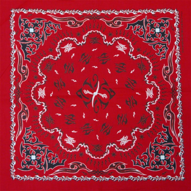Bandanas - Tribal Paisley Bandanna (Red with Black)