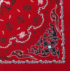 Tribal Paisley Bandanna (Red with Black)