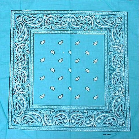 Bandanas - Turquoise Paisley Bandanna