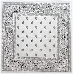 Bandanas - White Paisley Bandanna