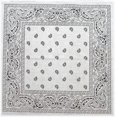 Bandanas - White Paisley Bandanna