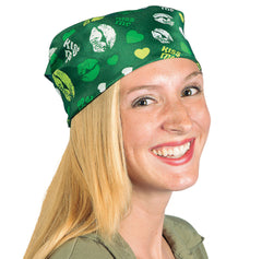 Bandanna - 22x22 Inch Kiss Me I'm Irish Bandanna (Kelly Green) Girl