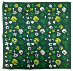 Bandanna - 22x22 Inch Kiss Me I'm Irish Bandanna (Kelly Green)