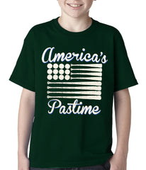 Baseball America's Pastime Kids T-shirt Forest Green