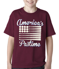 Baseball America's Pastime Kids T-shirt Maroon