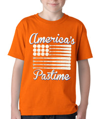 Baseball America's Pastime Kids T-shirt Orange