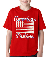 Baseball America's Pastime Kids T-shirt Red