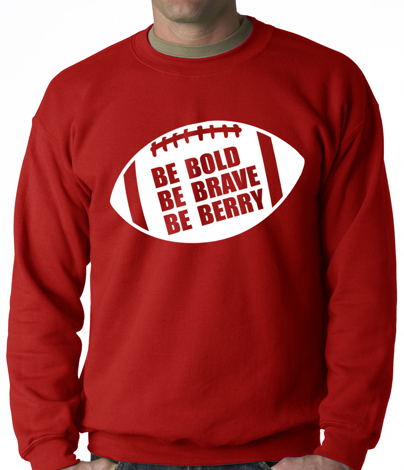 Be Bold, Be Brave, Be Berry Football Adult Crewneck