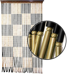 Beaded Curtains - Checker Board Wooden Door Beads