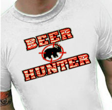 Bear Deer Beer Hunter Target Mens T-shirt