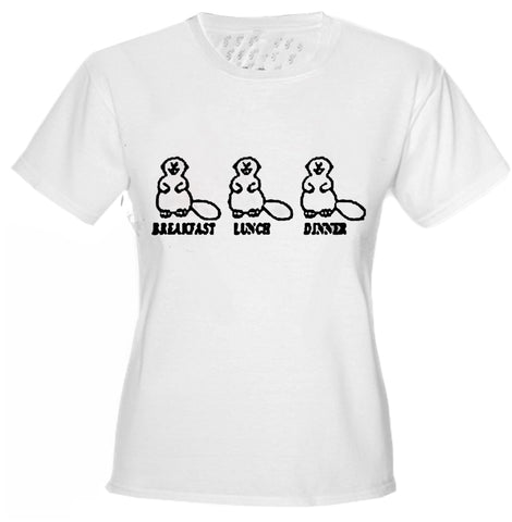 Beaver Breakfast Lunch Dinner Girls T-Shirt