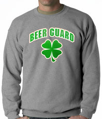 Beer Guard Irish Shamrock St. Patrick's Day Crewneck Heather Grey