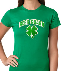 Beer Guard Irish Shamrock St. Patrick's Day Girls T-shirt Forest Green