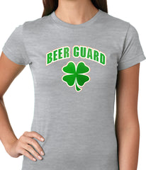 Beer Guard Irish Shamrock St. Patrick's Day Girls T-shirt Grey
