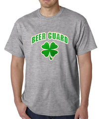 Beer Guard Irish Shamrock St. Patrick's Day Mens T-shirt Healther Grey