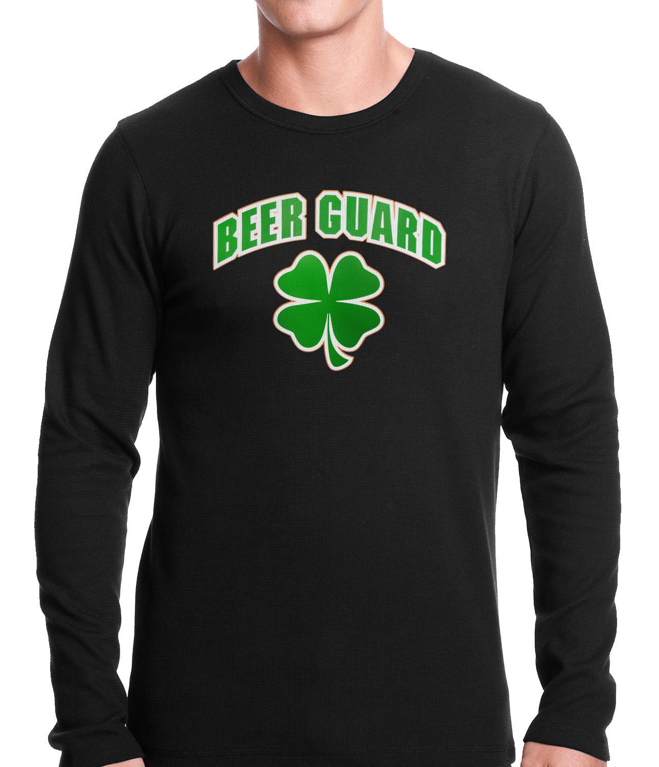 Beer Guard Irish Shamrock St. Patrick's Day Thermal Shirt Black