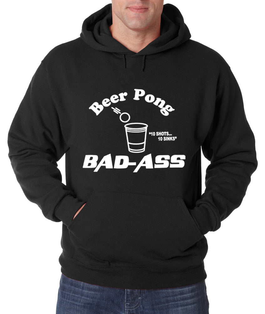 Beer Pong Bad Ass Adult Hoodie