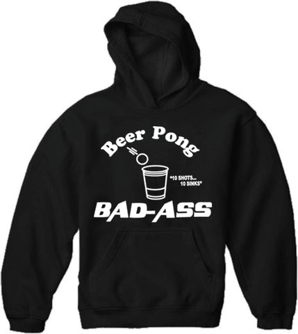 Beer Pong Bad Ass Adult Hoodie