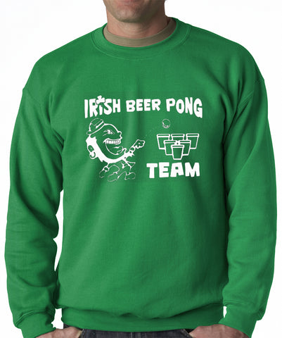 Beer Pong Shirts - Irish Beer Pong Team Adult Crewneck