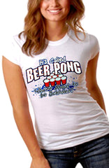 Beer Pong - You're About To Be Schooled Girls T-Shirt