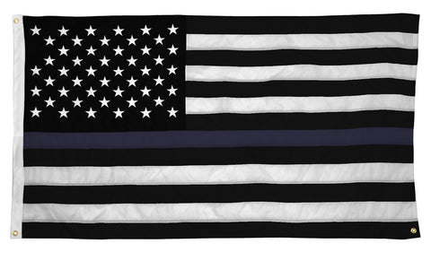 Bewild 5 x 9.5 Feet Jumbo Industrial Thin Blue Line American Flag with 3 Heavy Duty Grommets