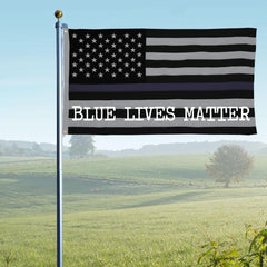 Bewild Brand - Blue Lives Matter American Flag Honoring the Fallen Officer who Made the Ultimate Sacrifice