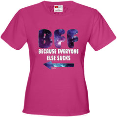 BFF - Galaxy - Everyone Else Sucks (Arrow Left) Girl's T-Shirt