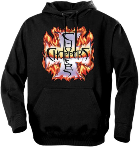 Biker Hoodies - "Chopper in Flames" Biker Hoodie