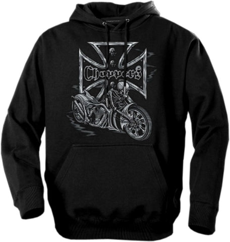 Biker Hoodies - "Chopper Skeleton Bike" Biker Hoodie