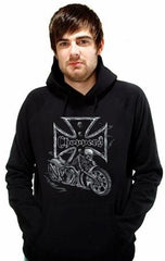 Biker Hoodies - "Chopper Skeleton Bike" Biker Hoodie