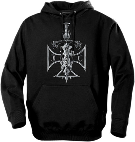 Biker Hoodies - "Chopper Sword & Cross" Biker Hoodie