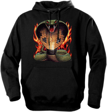 Biker Hoodies - "Cobra in Flames" Biker Hoodie