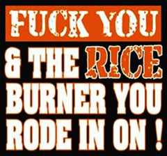 "Fu*k Rice Burners" Biker Hoodie