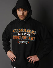 Hoodies - "Gas Grass or Ass Trucker Babe" Biker Hoodie